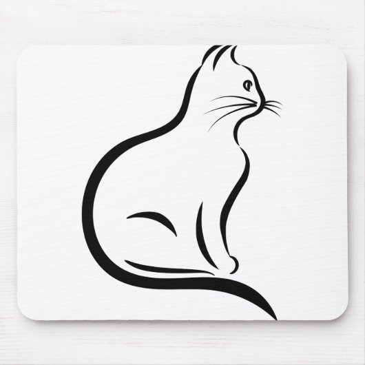猫レメカッコいいラスらせん線芸術動物 マウスパッド (正面)