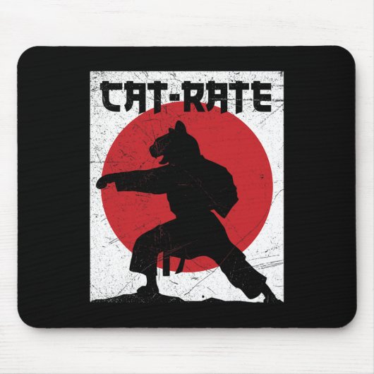 猫レーおもしろいト猫空手ギフト武術ーKi マウスパッド (正面)