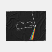 猫ロックおもしろい音楽ギフト女性キッズ男性の自閉症フー フリースブランケット (正面(横))