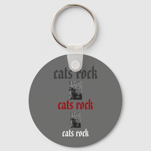猫ロックキーチェーン キーホルダー (正面)