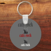 猫ロックキーチェーン キーホルダー (正面)