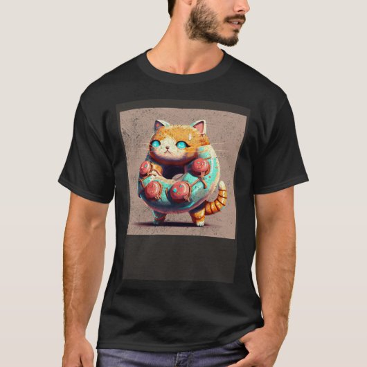 猫ロボットドーナツ Tシャツ (正面)