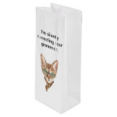 猫ワインの文法を黙って修正してるバッグ ワインギフトバッグ (正面アングル)