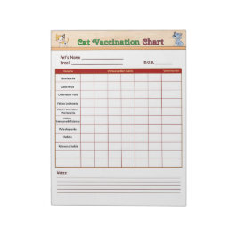 猫ワクチン接種表 ノートパッド