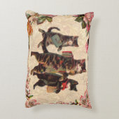 猫ヴィンテージかわいらしアンティーク子猫 アクセントクッション (裏面(縦))