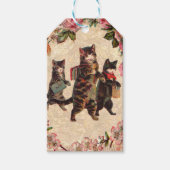 猫ヴィンテージかわいらしアンティーク子猫 ギフトタグ (正面)