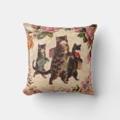 猫ヴィンテージかわいらしアンティーク子猫 クッション (正面)