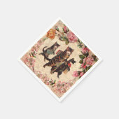 猫ヴィンテージかわいらしアンティーク子猫 スタンダードカクテルナプキン (角)