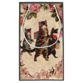 猫ヴィンテージかわいらしアンティーク子猫 スモールペーパーバッグ (裏面)