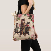 猫ヴィンテージかわいらしアンティーク子猫 トートバッグ (クローズアップ)