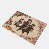 猫ヴィンテージかわいらしアンティーク子猫 ドアマット (アングル)