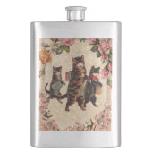 猫ヴィンテージかわいらしアンティーク子猫 フラスク (正面)