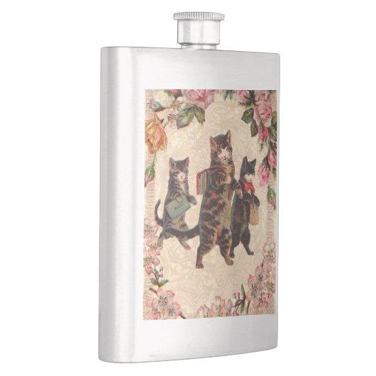 猫ヴィンテージかわいらしアンティーク子猫 フラスク (右)