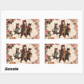 猫ヴィンテージかわいらしアンティーク子猫 長方形シール (シート)