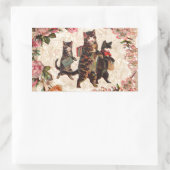 猫ヴィンテージかわいらしアンティーク子猫 長方形シール (バッグ)