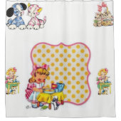 猫ヴィンテージのショーカーテン シャワーカーテン (正面)