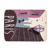 猫ヴィンテージパリ旅行ポスター。 マグネット (横)