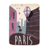 猫ヴィンテージパリ旅行ポスター。 マグネット (縦)