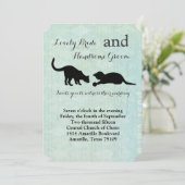 猫ヴィンテージブよくはしゃぐルー結婚式招待状 招待状 (スタンド正面)