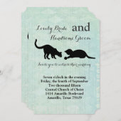 猫ヴィンテージブよくはしゃぐルー結婚式招待状 招待状 (正面/裏面)