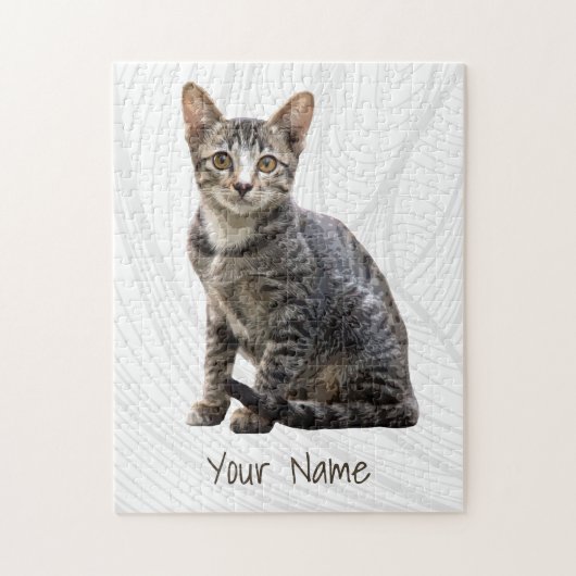 猫ヴィンテージポートレートペットtomcat動物デザイン ジグソーパズル (縦)