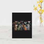 猫ヴィンテージレトロミッドセンチュリーモダン・ルックス猫50s カード (黄色い花)