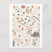 猫ヴィンテージ日本の木版葉書 ポストカード (正面)