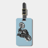 猫ヴィンテージ自動二輪車 ラゲッジタグ (正面縦)