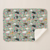 猫ヴィンテージ花模様 シェルパブランケット (正面(横))