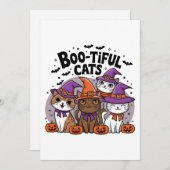 猫不気味とカボチャ 招待状 (正面/裏面)