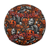 猫不気味とカボチャ 野球ボール (裏面)