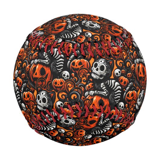 猫不気味とカボチャ 野球ボール (正面)