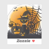 猫不気味とクモのハロウィーン シール (シート)