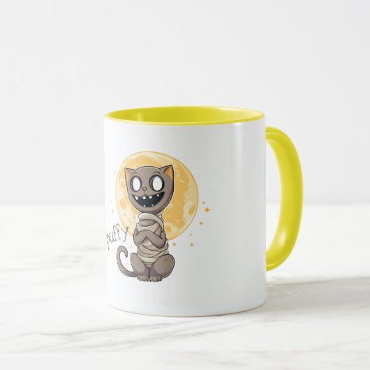 猫不気味と満月 マグカップ (正面右)