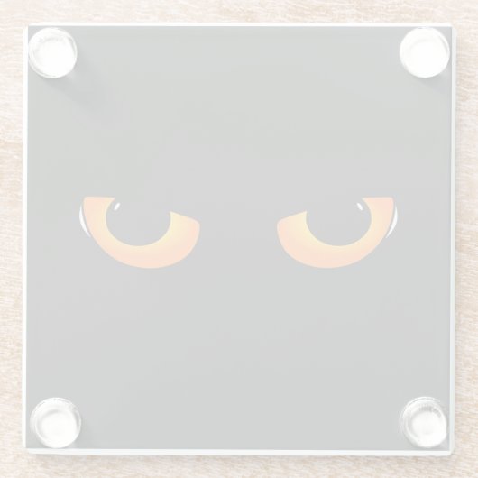 猫不気味の目 ガラスコースター (裏面)