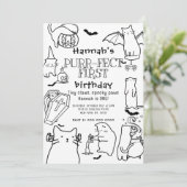 猫不気味をテーマにした誕生日パーティー 招待状 (スタンド正面)