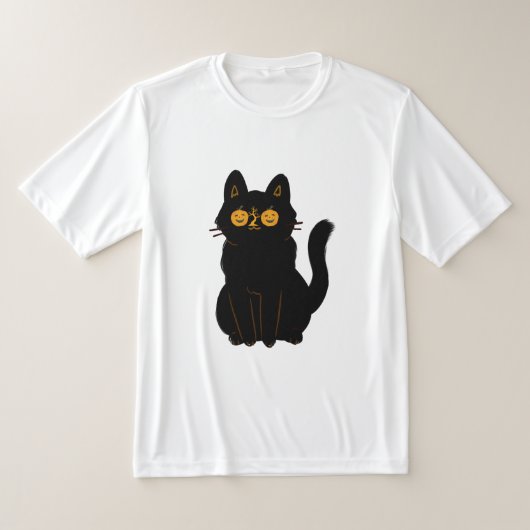 猫不気味ハロウィンTシャツ Tシャツ (レイダウン)