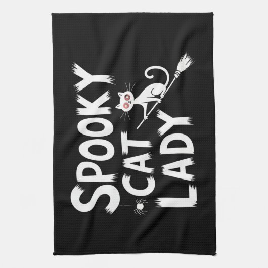 猫不気味母キャッ不気味トレディーハロウィーン猫ママ キッチンタオル (縦)