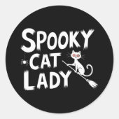 猫不気味母キャッ不気味トレディーハロウィーン猫ママ ラウンドシール (正面)