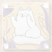 猫与えの指ガラスのコースター ガラスコースター (裏面)