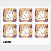 猫与えの指 スクエアシール (シート)