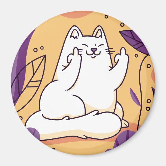 猫与えの指 マグネット (正面)