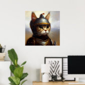 猫中世のナイト ポスター (ホームオフィス)