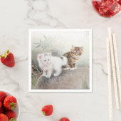 猫中国のアート2匹の子猫 スタンダードカクテルナプキン (インサイチュ)