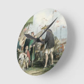 猫中国の商人シリーズの中国 ラウンド壁時計 (傾斜)