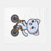 猫乗用自転車猫デザインプレゼント フリースブランケット (正面(横))