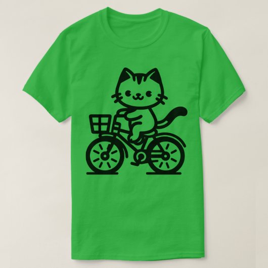 猫乗用自転車 Tシャツ (デザイン正面)