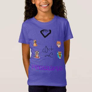 猫予測できなコラージュ紫の子ども Tシャツ