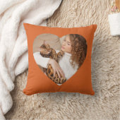 猫予測できな柄ハート形ペット写真 クッション (ブランケット)