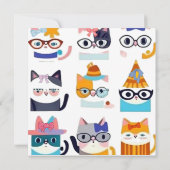 猫予測できな猫お洒落猫好き 招待状 (裏面)